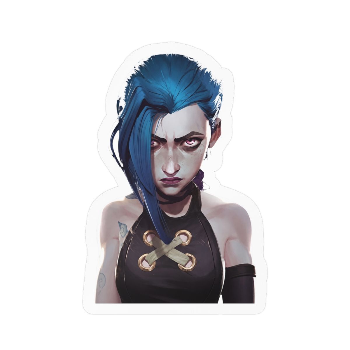 Angry Jinx Arcane Sticker Decal Stickers Car Laptop 5.5"x5.5" - alternate angle 1, merchandise